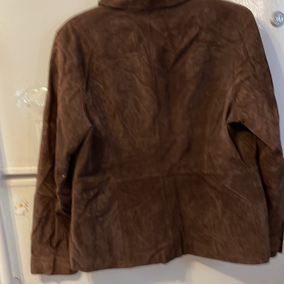 J Khaki Brown Suede Leather Women’s Jacket LS Size XL - Picture 4 of 5